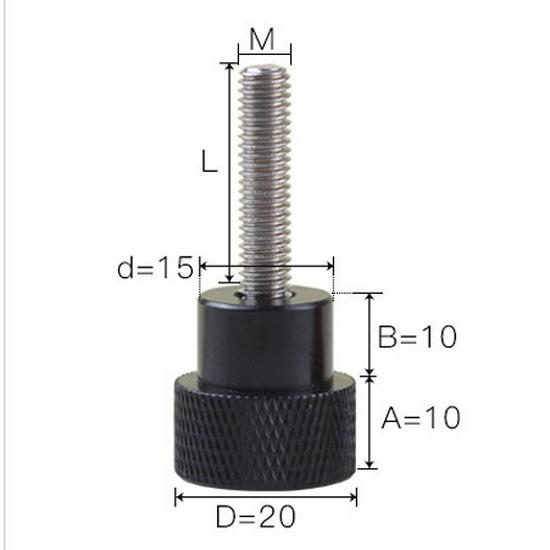 M6 Aluminum Alloy Knurled Hand Tightening Screw Bolt with Stainless Steel Handle
