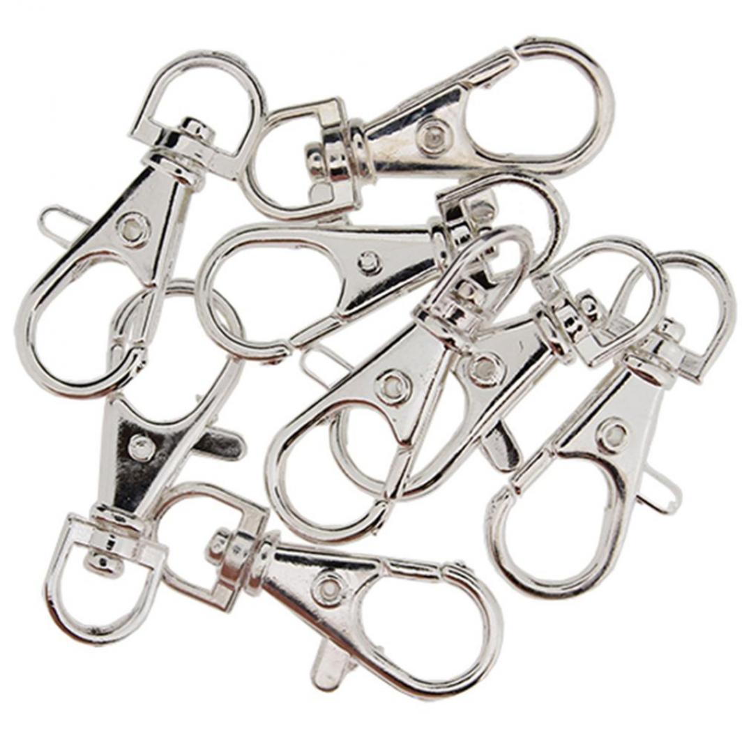 300 Fermoirs Mousqueton Argent Pour Fabrication Bijoux - Taille 12mm, Alliage Zinc, Pour Colliers & Bracelets DIY