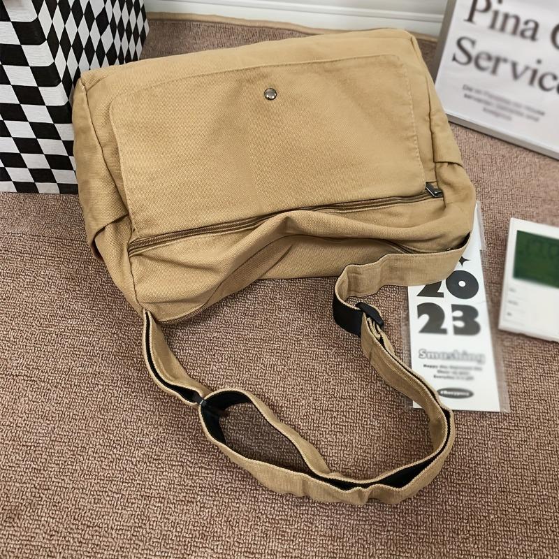 4-Color Large Capacity Canvas Crossbody Hobo Bag - Durable, Adjustable, Trendy Sling