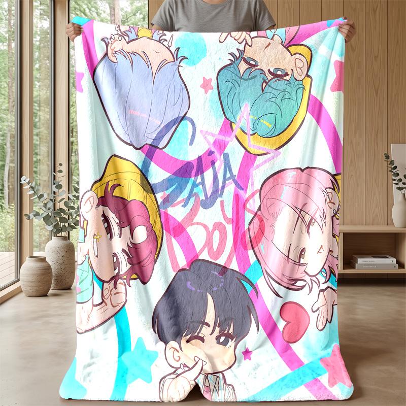Coperta Morbida Calda Leggera in Flanella Stampata Kpop Demon Hunters Coperta per Tutte le Stagioni per Divano Letto Campeggio Decorazione Casa Regalo di Festa