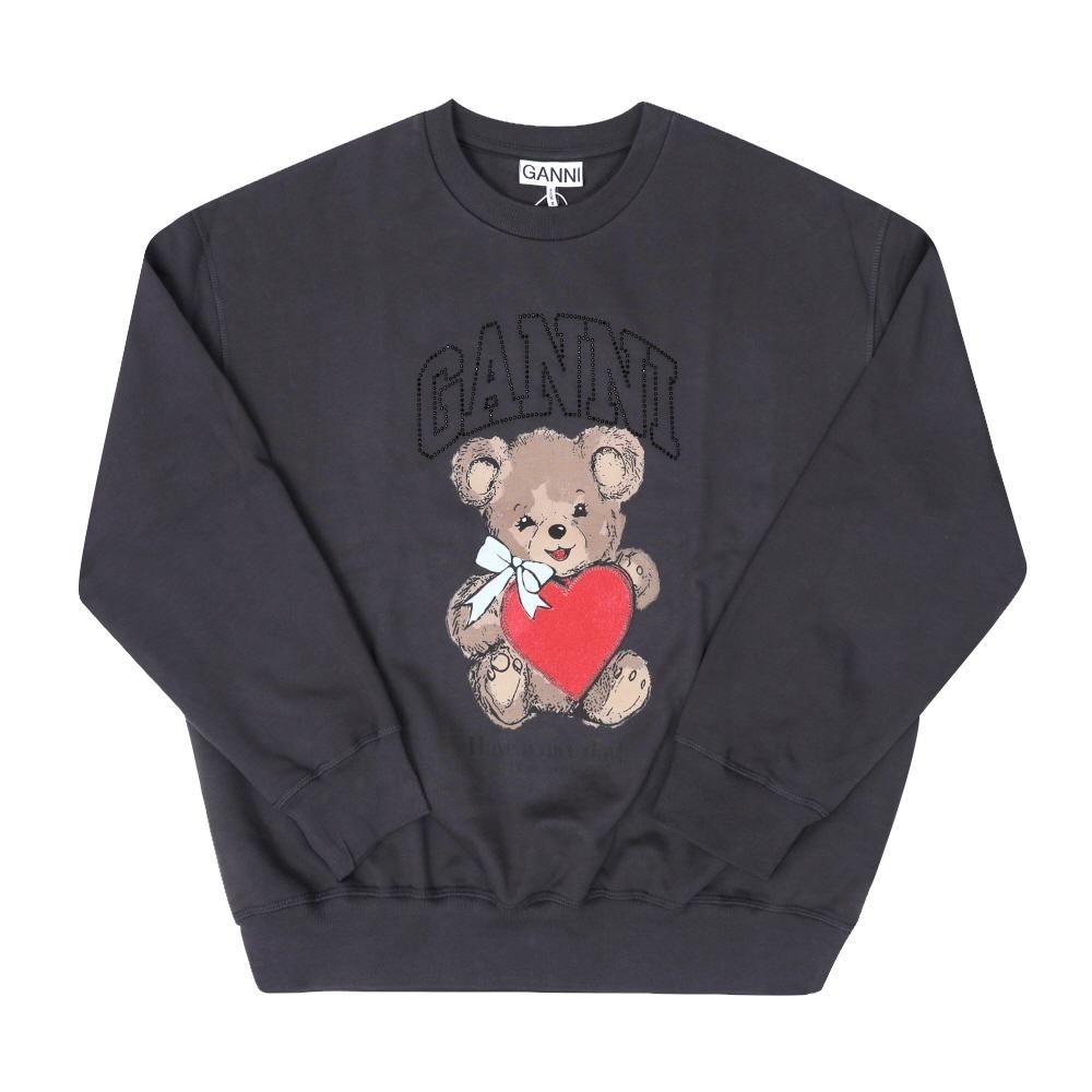 Ganni Isoli Bear Logo Rhinestone Women Sweatshirt A1060027