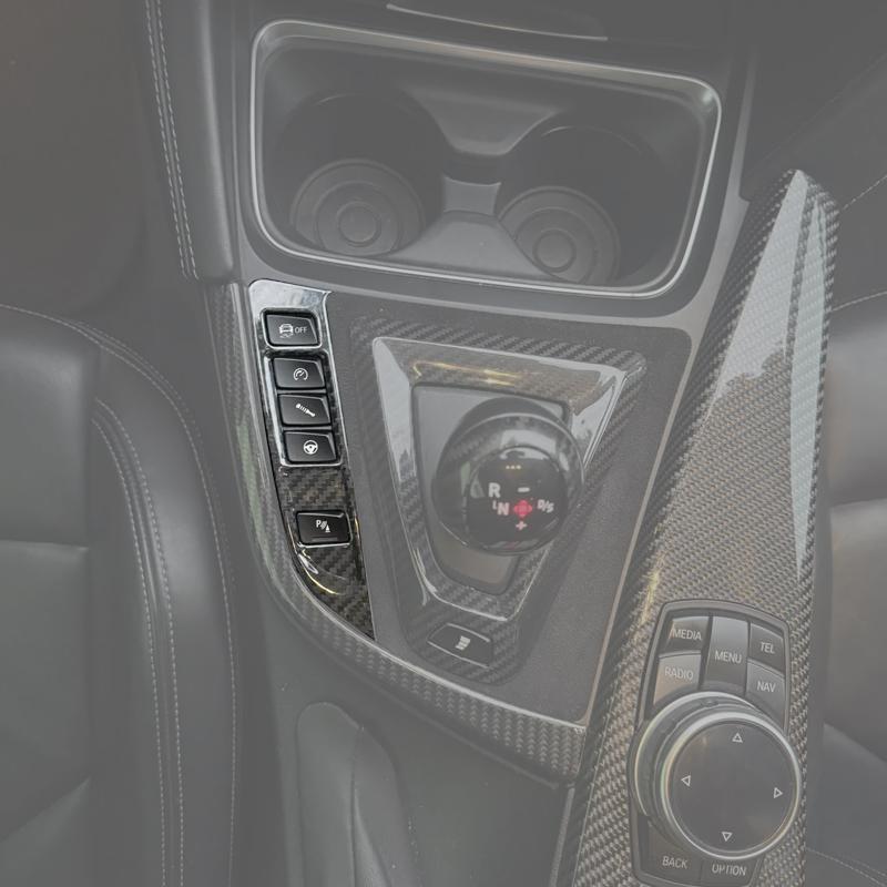 For BMW M3 M4 F80 F82 F83 2014-2018 Real Carbon Fiber Car Gear Shift Frame Panel Trim Left Hand Drive Auto Interior Accessories