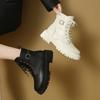 Women's Belt Buckle Soft Sole Winter Warm Fur One Snow Boots Padded Lined Ankle Boots Non-Slip Hiking Casual Sports Cotton Boots Martin Boots