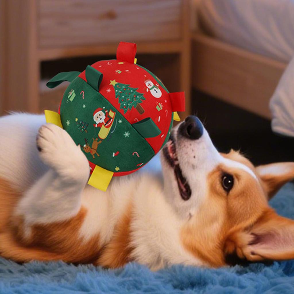 Inflatable Dog Squeaky Ball Outdoor Christmas Interactive Dogs Toys Squeaky Pet Dogs Training Toy For Dogs Teething