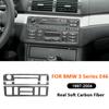 Carbon Fiber Car Center Console Multimedia CD Panel Frame Decoration Sticker For BMW 3 Series E46 1997-2004 Interior Accessories