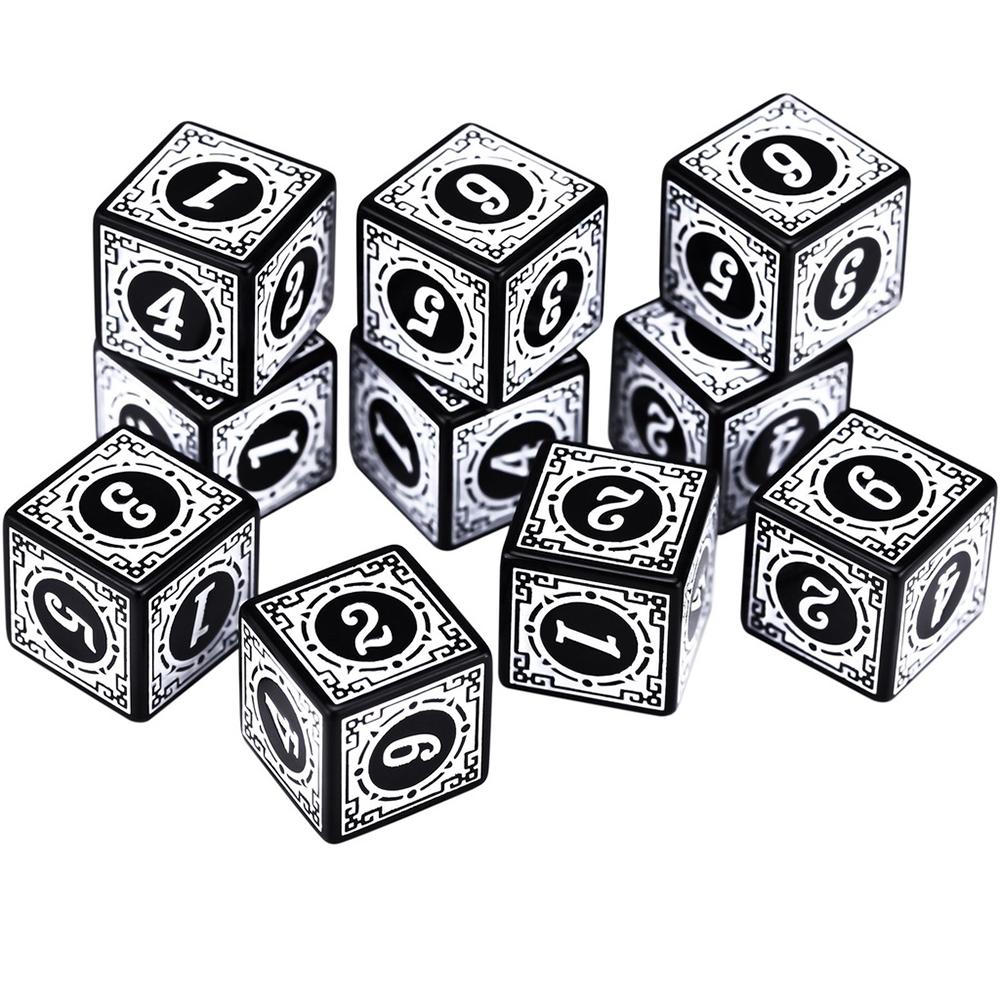 10 Stück/Set 16mm D6 Würfel Quadratisch Kantige Ecke Zahlen 6-seitige Würfel Acryl Spielen Tisch Brettspiele Bar Pub Club Party DND