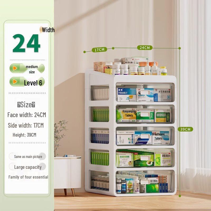 Large Capacity Family Medicine Storage Organizer Drawer Type Cabinet