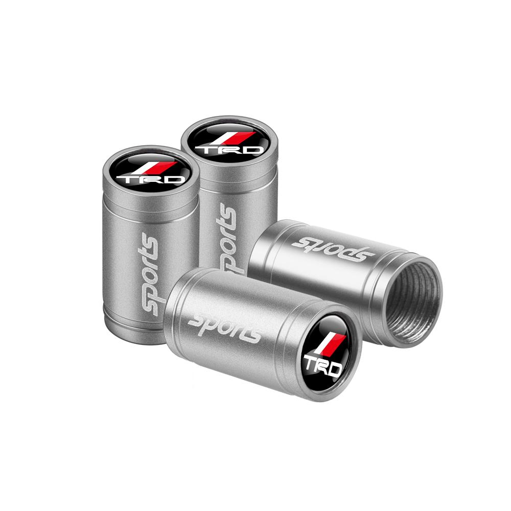 For Toyota 2026 Hot Hub Caps 4Pcs Car Sports Logo Metal Wheel Tire Valve Stem Caps Accessories For Toyota Rav4 Corolla Camry Mir