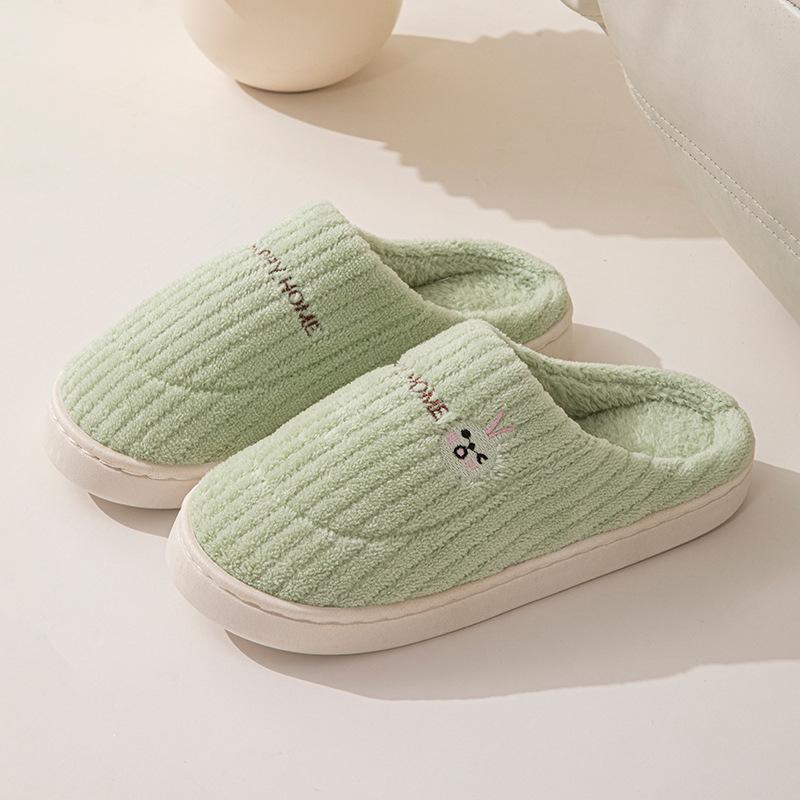 Cotton slippers women autumn and winter couple home slippers indoor confinement shoes warm cotton shoes non-slip cotton drag men's winter models