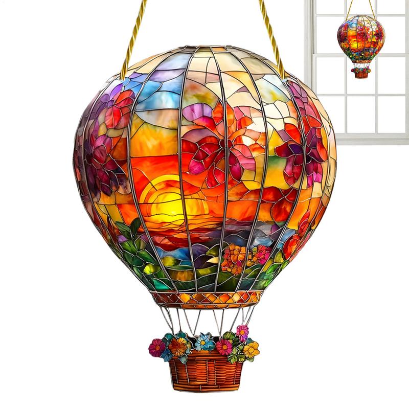 2025 Hot Air Balloon Sun Catcher Wall Hangable Colored Decor Indoor Window Decor Hangable Art For Indoor Outdoor garden