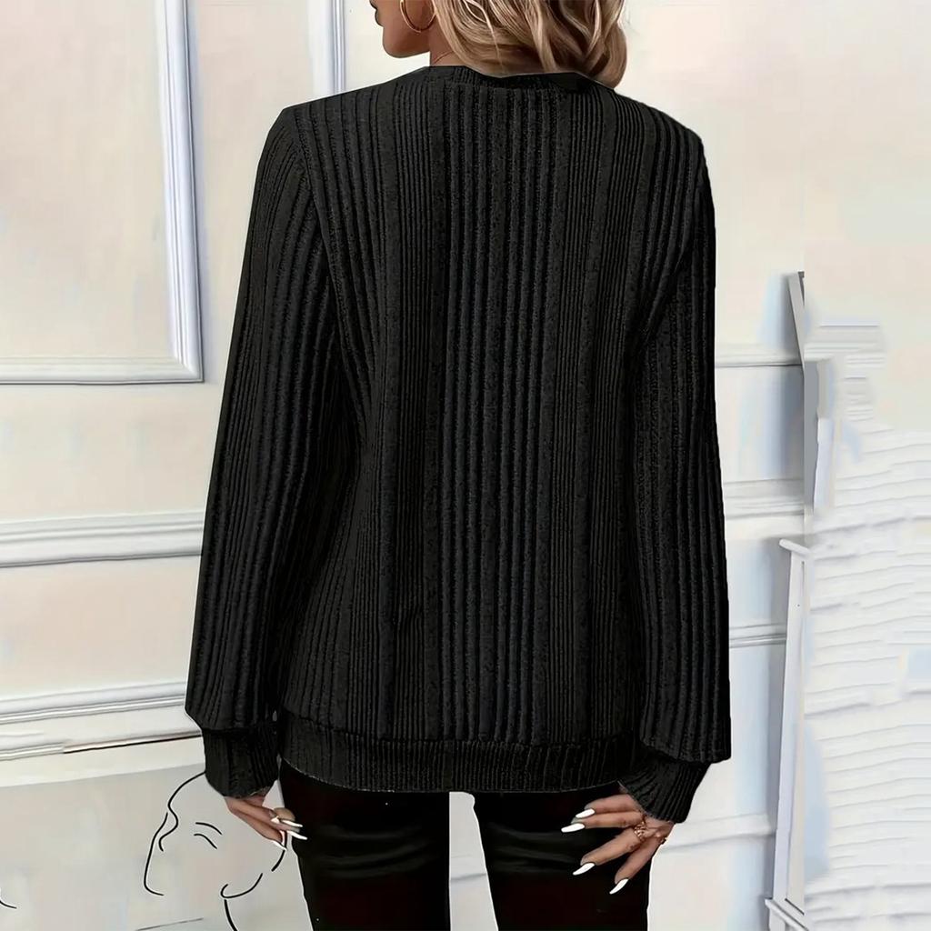 Modny damski top z długim rękawem, elegancki, do pracy i na co dzień