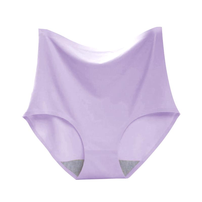 

Сексуальное бесшовное нижнее белье из ледяного шелка большого размера, трусики, женские трусы с высокой талией, утягивающие живот и бедра, женское нижнее белье XXXL 85-100KG&1pc светло-фиолетовый
