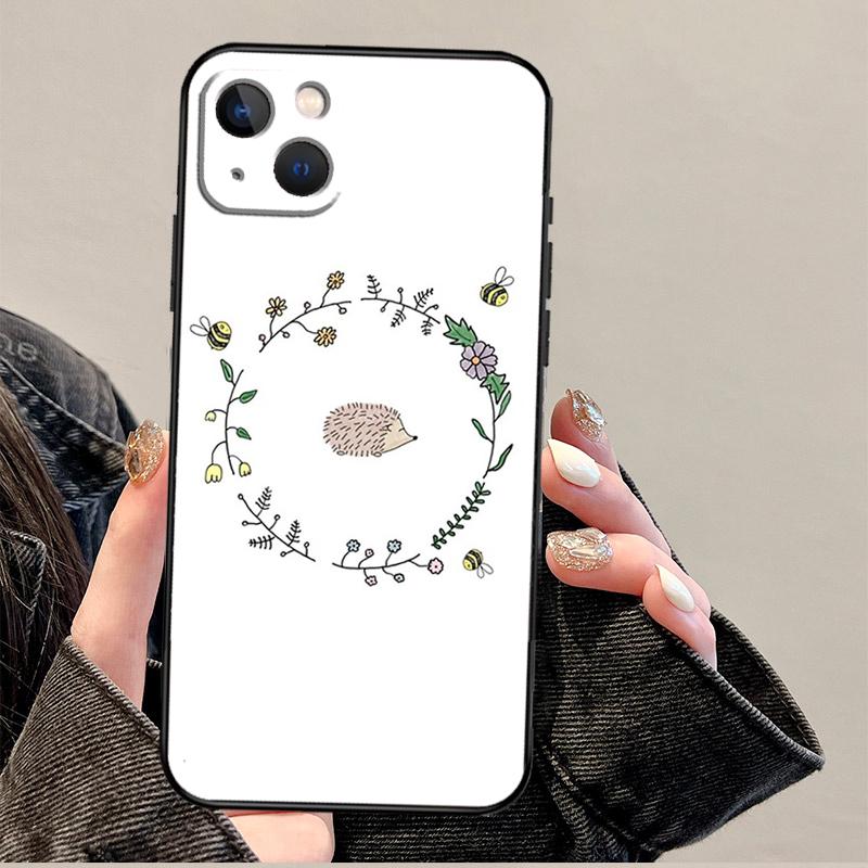 Hedgehog and Balloon Case For iPhone 12 13 Mini 11 14 Pro Max XS X XR Plus 15 16 Pro Max Cover