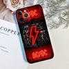 Custodia in TPU Trasparente AC Back In Black DC per iPhone 17 11 12 13 14 15 16 Pro Max 16 Plus Cover