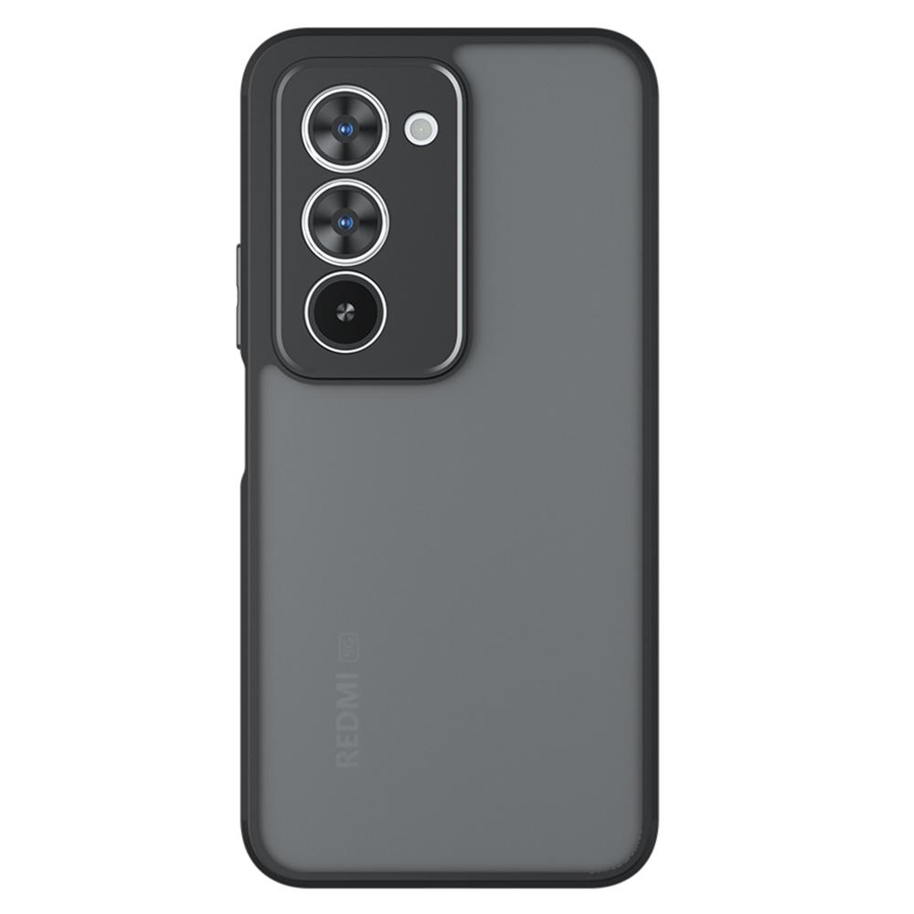 For Xiaomi Redmi 15 4G (169mm)/15 5G (Global) (169mm) Case Skin-Touch TPU + PC Matte Phone Back Cover, Transparent Black