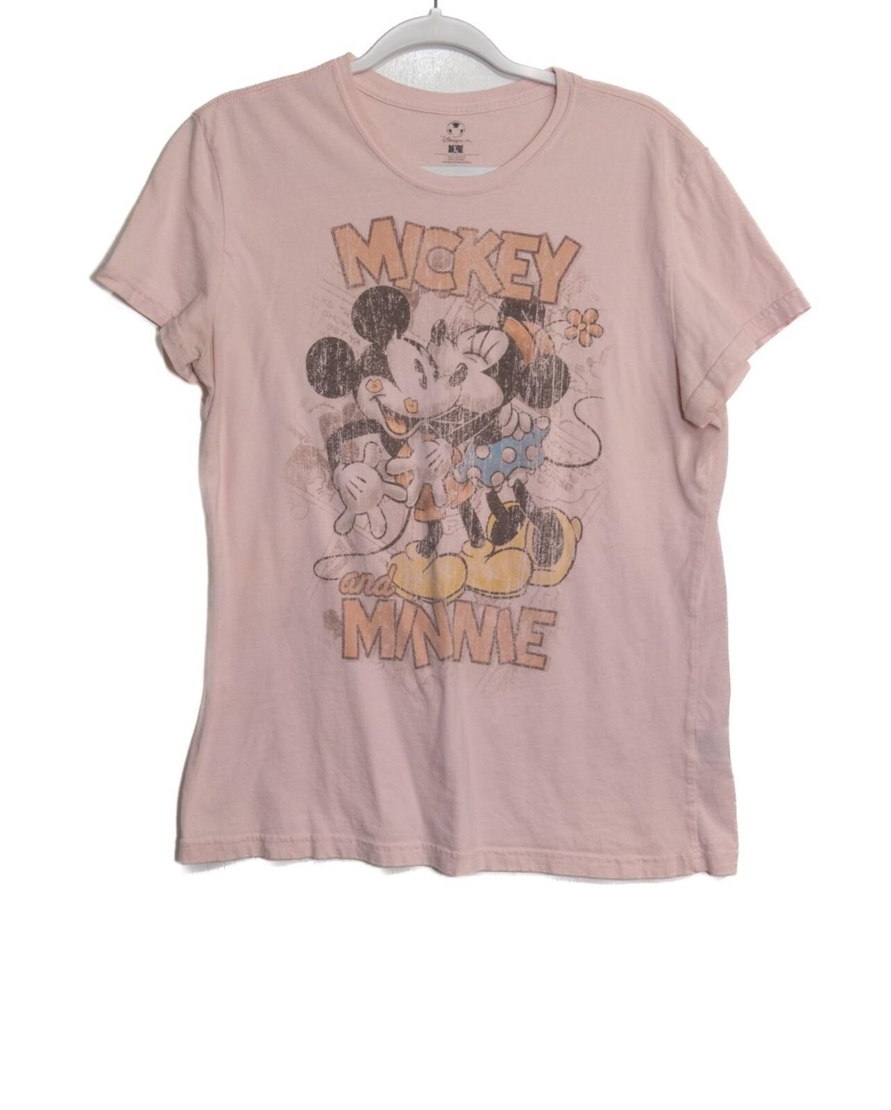 Disney Vintage Pink Mickey Minnie Graphic Tee Size L Disney 100% Cotton Relaxe XXL