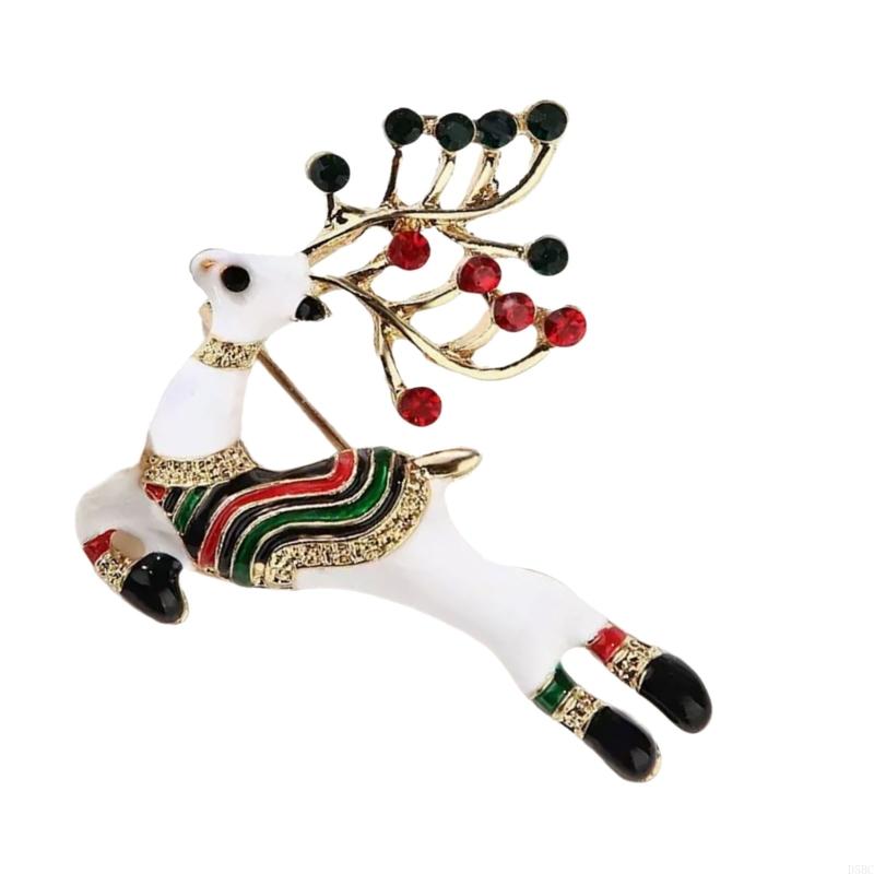Christmas Deer Brooch Lapel Pin Rhinestones Reindeer Brooch Women Breastpin Christmas Jewellery Accessory for Men Women