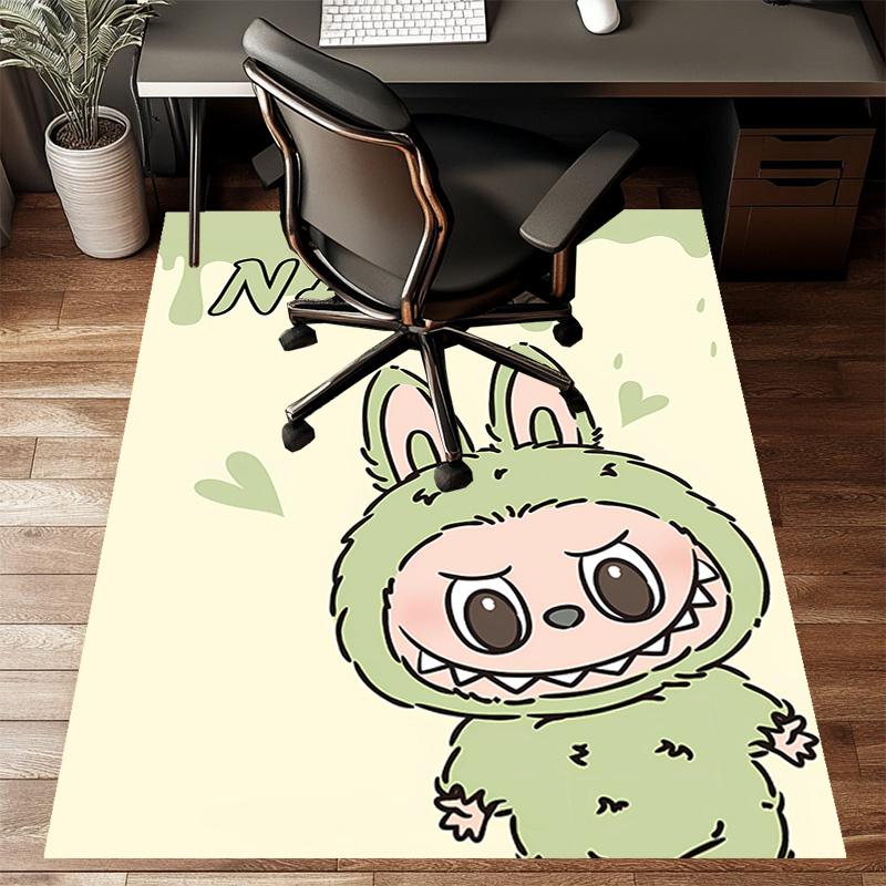 Custom Labubu Mat Personalized Name, Polyester Washable Indoor Entryway Rug, Gift for Christmas, Easter, Thanksgiving Day