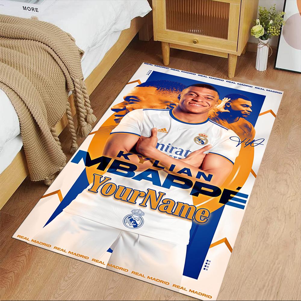 Mbappe Personalized Name Carpet Design for Study Room Foyer Entryway Kitchen Anti-slip Rug Decorate Offices