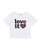 CARGOBROS FOR WOMAN Vintage Check Heart Short Sleeve T-Shirt (White)