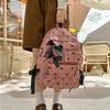 Fashion Corduroy Bow Schoolbag Large Capacity Ins Style Versatile Backpack Bow Print Students Backpack Student