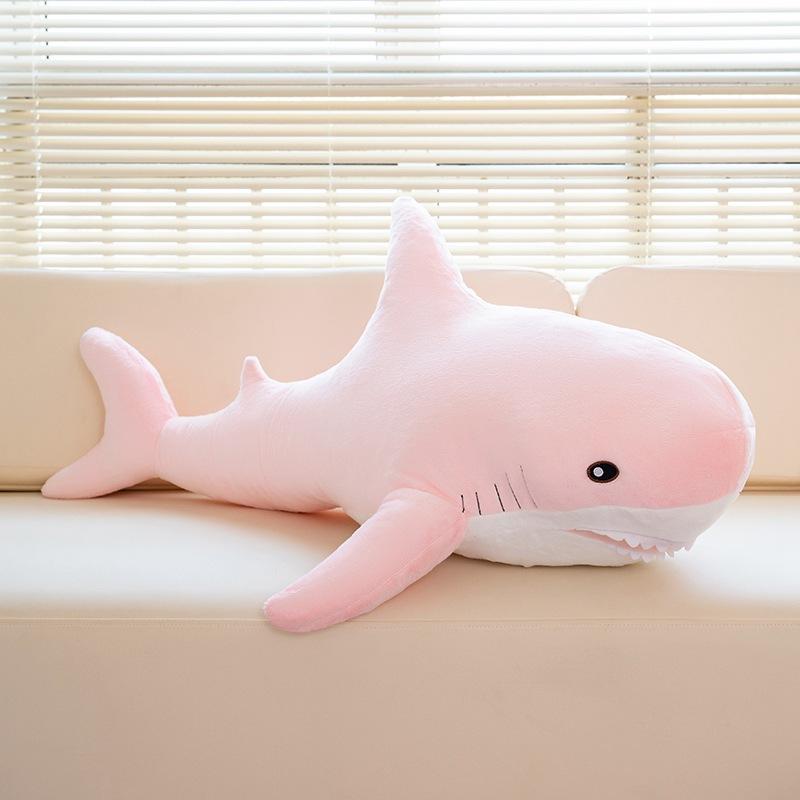 Cartoon Colorful Shark Pillow Plush Toy Doll Blue Shark Doll Girl Soothing Pillow Rag Doll