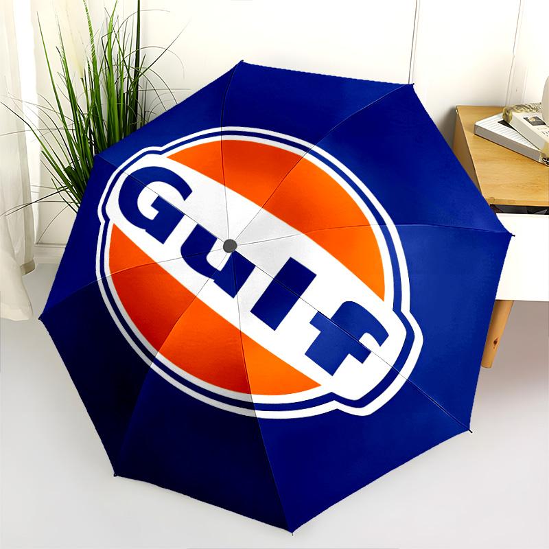 Logo Marca Gulf Ombrello pieghevole 8 stecche Parapioggia Ombrello da sole Ombrello da sole Regalo viaggio