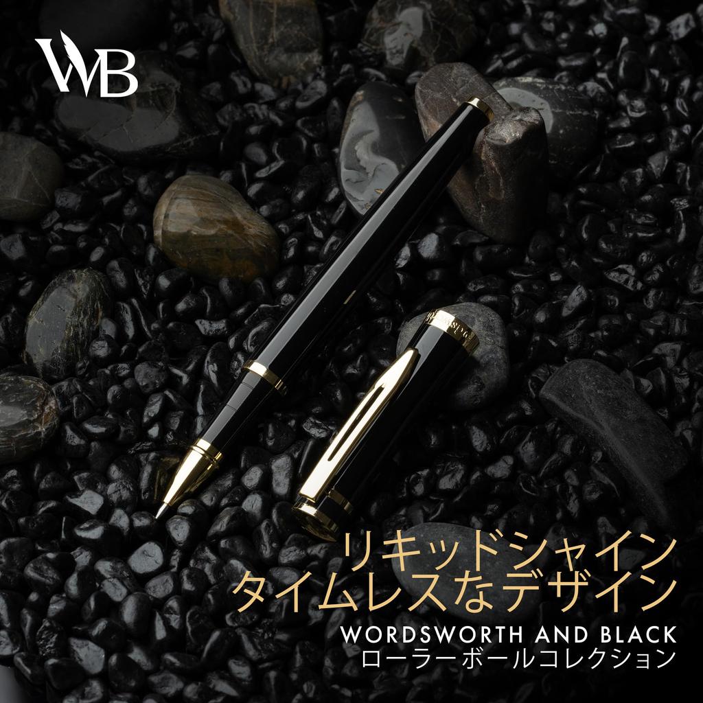 Wordsworth und Black Tintenroller Luxus Stift 24 Karat Gold Schwarze Tinte Geschenk für Männer Professionell Schön Luxus Stift - - Oberfläche, Lack, Mine, Nachfüllbar,