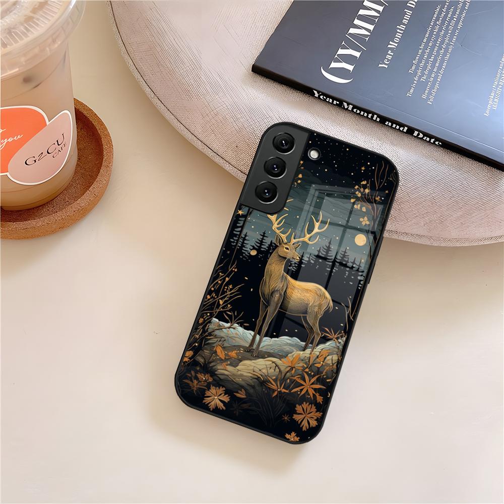 Custodia per Telefono Camo Caccia al Cervo Vetro Per Samsung Galaxy S26 S25 S21 S22 S24 S23 S20 Ultra Fe Plus A16 A24 A55 A53 Coque