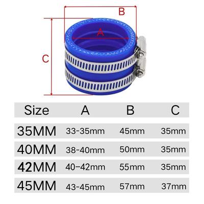 For TM TMX KTM KR PE NSR PWM PWK 34PJ KEIHIN OKO KOSO 35mm/40mm/42mm/45mm Inlet Pipe Intake Motorcycle Carburetor Rubber Adapter