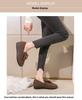 Korean Style Women's Velvet Lined Cotton Bow Toe Warm Indoor Shoes