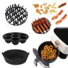 Reusable Baking Trays Silicone Baking Tray Set Silicone Air Fryer Baking Tray Set with Hot Dog Rack Cake Mold Gift for Cooking