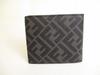Authentic FENDI Zucca Gray Fabric Black Leather Bifold Wallet Diagonal Wallet #9973  Open Box