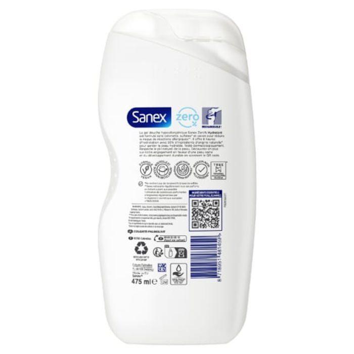 Gel Douche - SANEX - Zero% - 475mL - Hydratant - Sans Colorant - Peau Normale