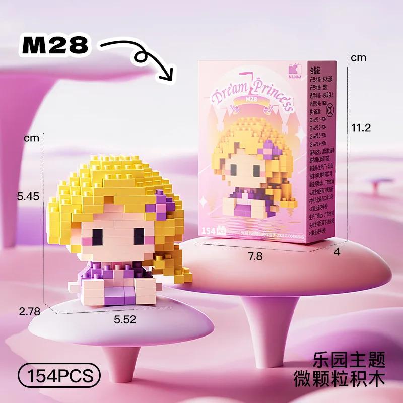 Disney Princess Micro Building Blocks Mickey Mouse Winnie Friend Figure Donald Duck 60 Style Assembled Mini Brick Toys For Kids