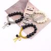 Korean Style Faux Pearl Bow Elastic Bracelet - Cute TIKTOK Favorite B103