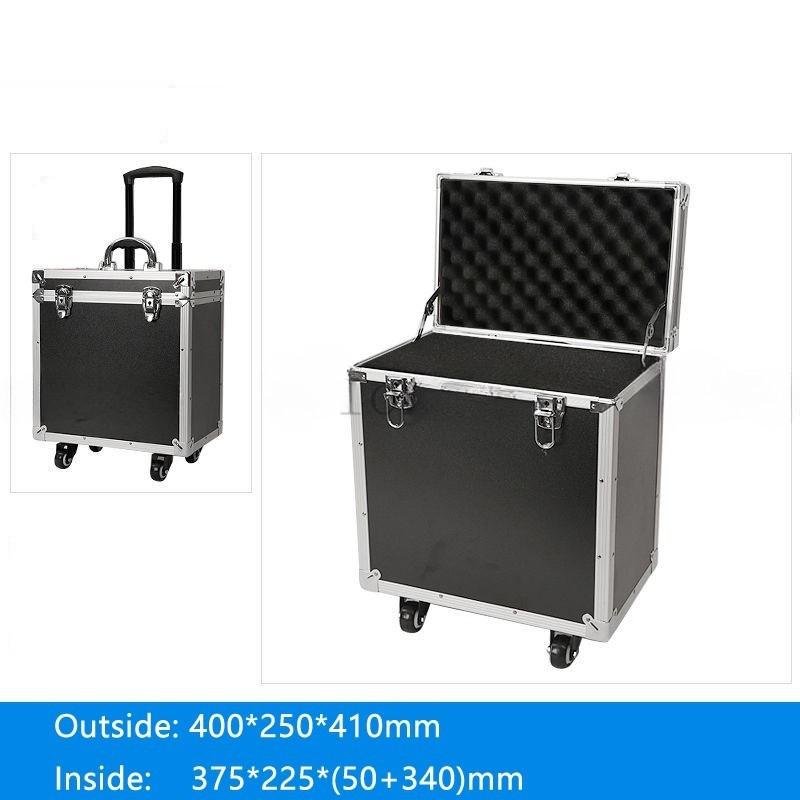 Aluminum Trolley Toolbox Shockproof Hardware Equipment Suitcase Instrument Protection Lockable Luggage Compartment