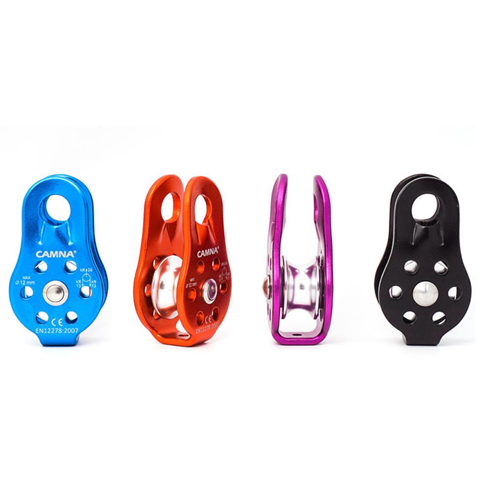 Buy pulley Durable Fixed Rock Rescue Pulley 26KN Climbing Rope Pulley Carabiner Gear