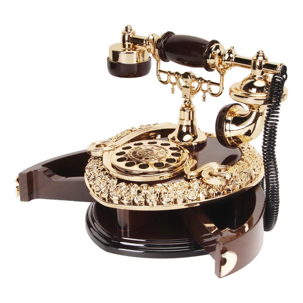 Vintage Music Box Light Luxury Innovative Elegant Heart Shaped Mechanical Old Telephone Music Box
