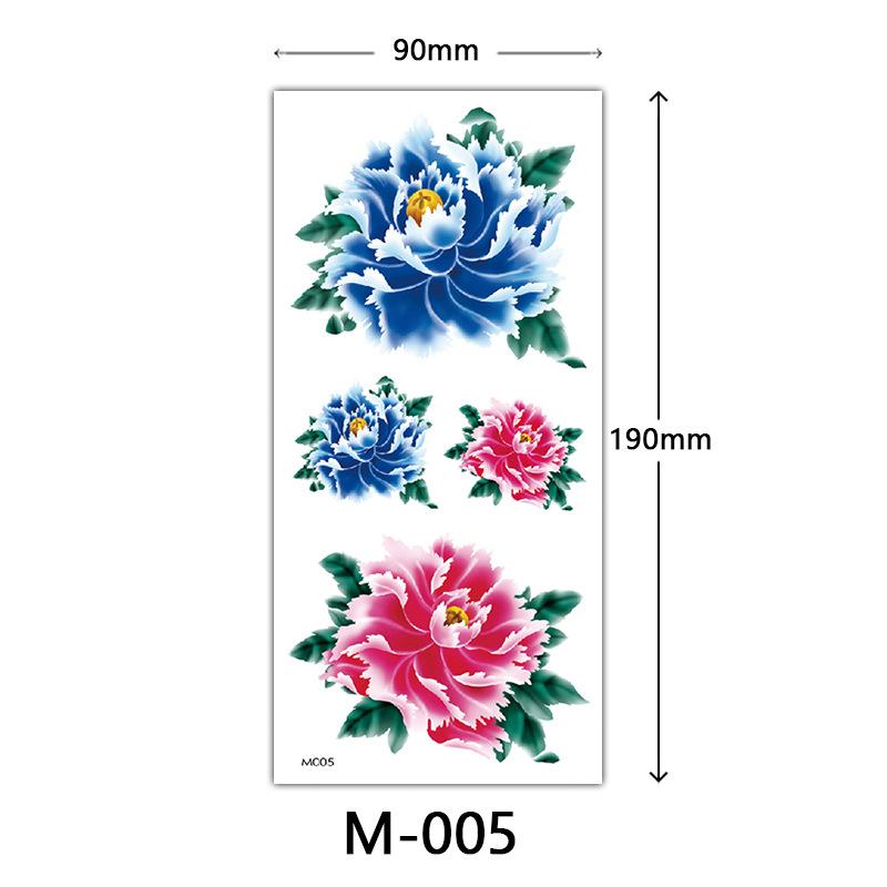 Waterproof Three-Dimensional Color Print Tattoo Sticker, Butterfly Flower Animal Tattoo