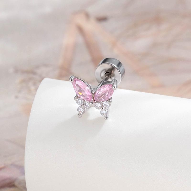 Henson Zirconium Butterfly Titanium Ear Stud