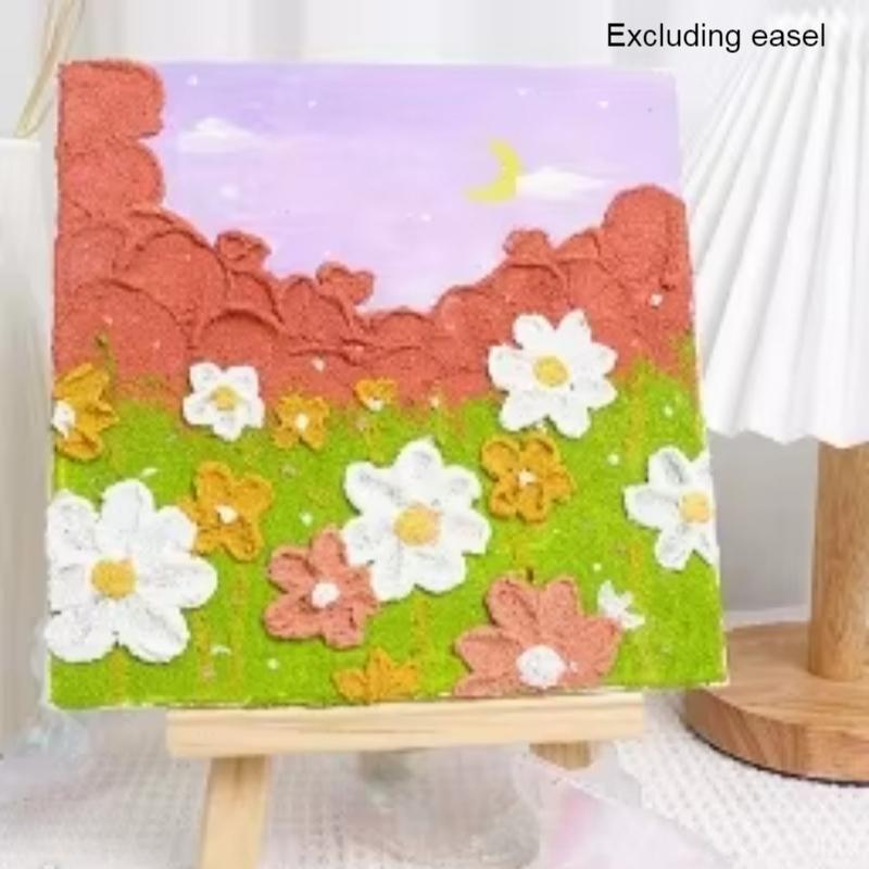 Quartz Sand Acrylic Texture Painting Cartoon 3D Hand Drawn DIY Coloring Set Material Package  Acrylic Oil Painting Pigment