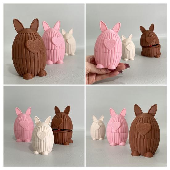 Bol à bonbons Imprimé en 3D Forme d'œuf Décoration de Pâques Sécurisé pour les enfants Surface lisse Ornement de festival Chasses au trésor de vacances Cadeau de fête