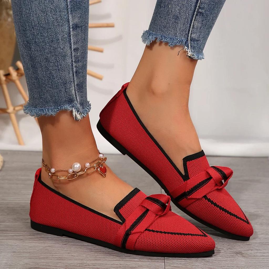 Fashion Women's Shoes Loafers Ballet Flats Pointed Toe Barefoot Slip-on Casual Low Heel Luxury Brand Woman Shoe New in Butterfly Female