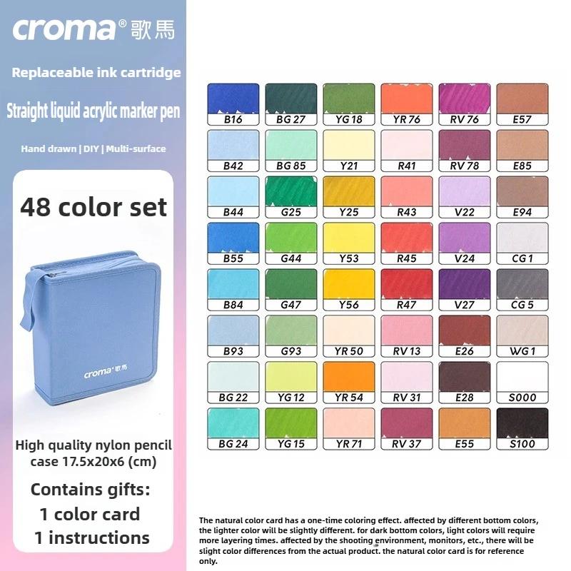 Croma 160/24 Color Replaceable Ink Refill Liquid Soft Tip Acrylic Marker Non Toxic Waterproof School Office Supplies Stationery