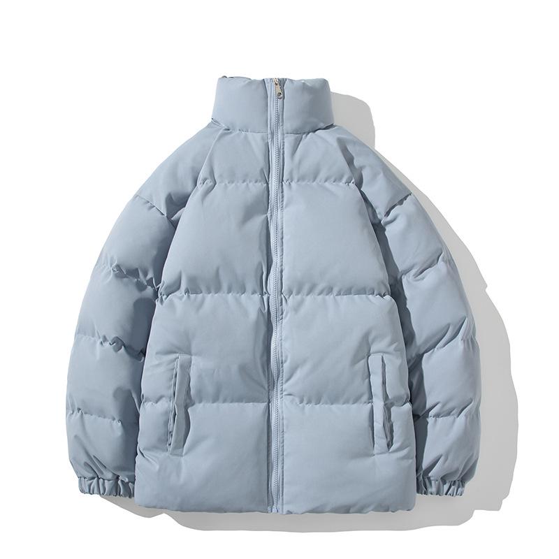 

Men s Solid Color Cotton Coat, Large-Size, Hong Kong Style, Loose Fit, Thick Stand Collar, Autumn/Winter 2026 Collection. M синий