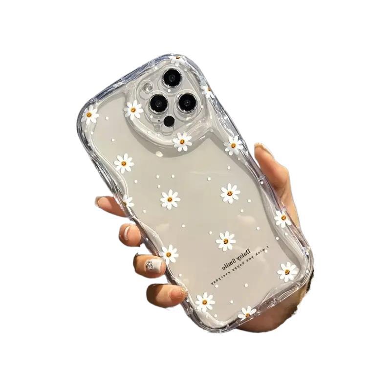 Wave Cream Pattern Corrugated Small Daisy Transparent TPU Mobile Phone Case Processing Production iPhoneAIR Protective Case