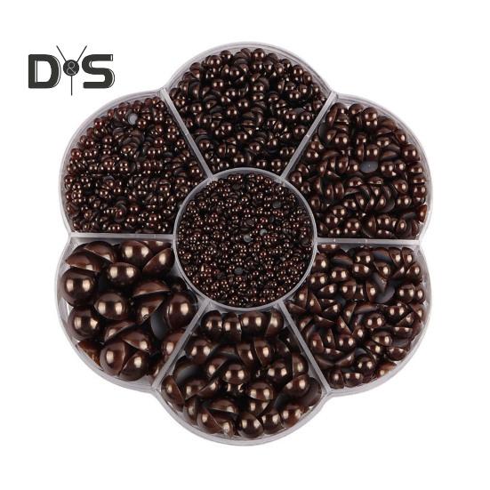 5600 Pcs Half Round Faux Pearls Flat Back Beads Bulk with Storage Box Assorted Sizes Fake Pearl Beads for Crafting DIY Nail Art Phone Decoration