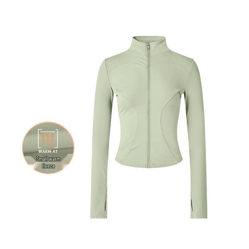 

Женская облегающая куртка для йоги из бархата Slim Fit Plus — утолщенная, с узкой талией, с длинным рукавом, идеально подходит для занятий спортом и пилатесом XL