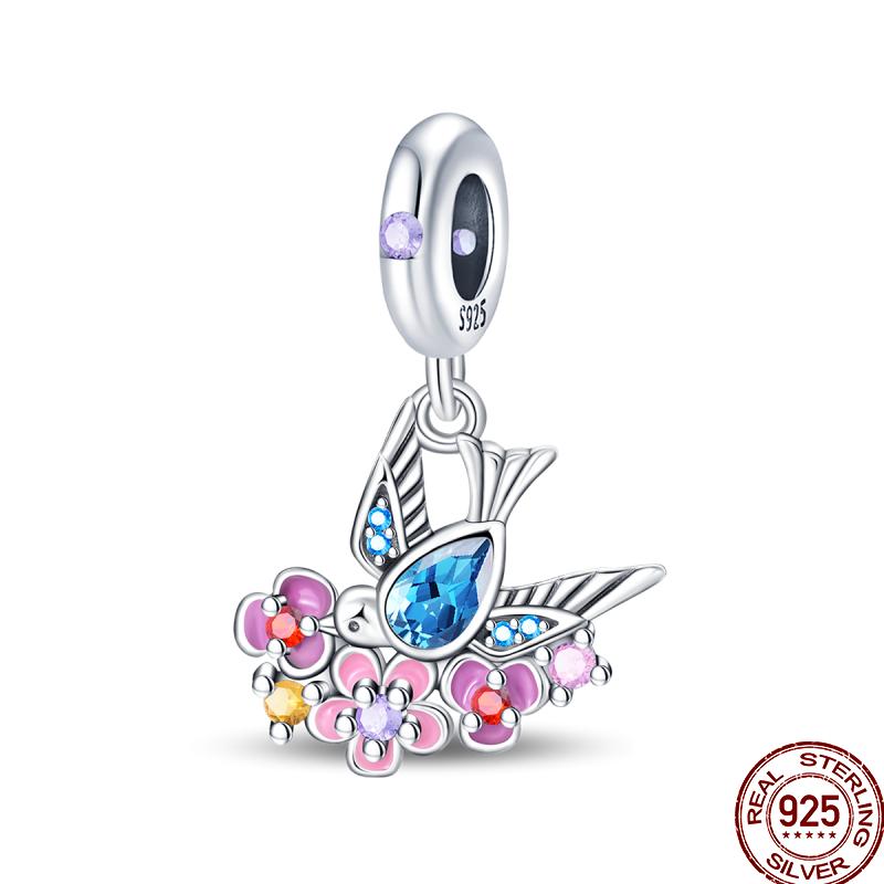 

New Copper Spring Outing Flower Bird Beaded Beads Suitable For 3Mm Original Bracelet Diy Gift